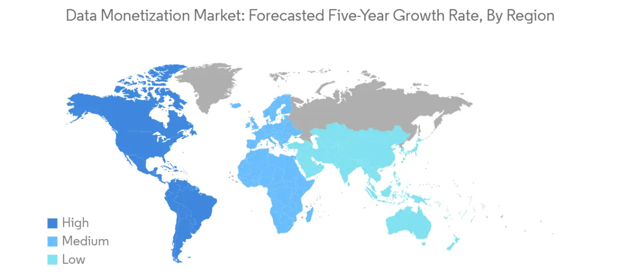 Market Analysis of Data Monetization Market: Forecasted Growth Rate by Region